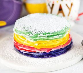 cách làm bánh crepe cầu vồng
