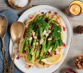 Món rau hấp với súp lơ Hummus